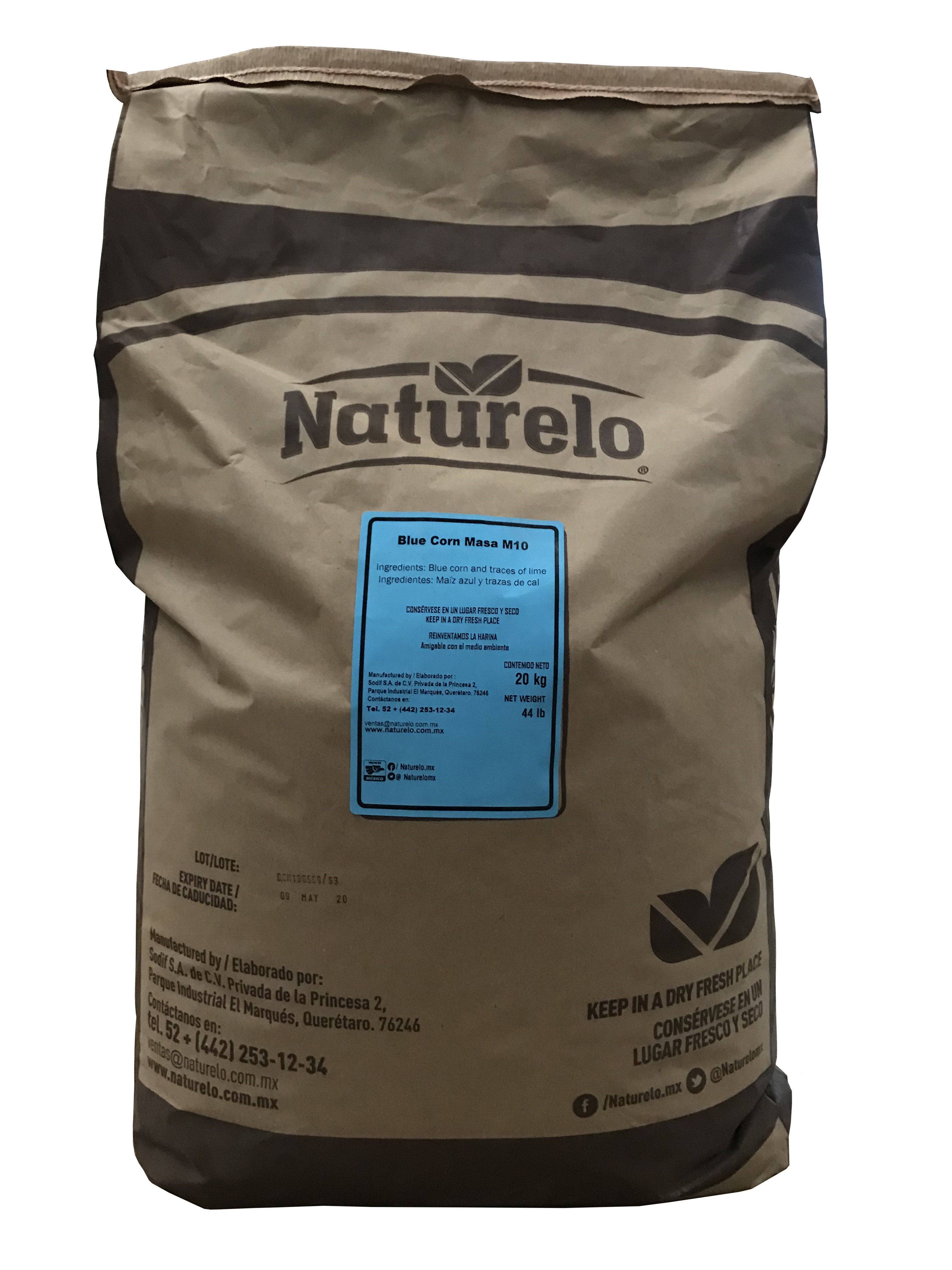 Buy Naturelo blue corn flour 20kg MexGrocer